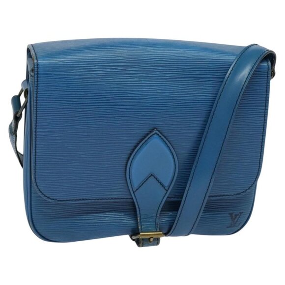 LOUIS VUITTON Epi Cartouchiere MM Shoulder Bag Blue M52245 LV Auth 123038 - Picture 1 of 16